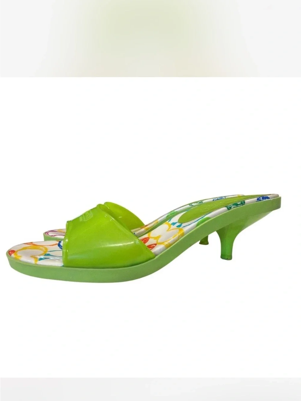Coach Y2K Nichelle Jelly Kitten Heels Sz 9 Lime Green Rare